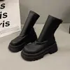 Botines Martin de plataforma para mujer petite, nuevos de otoño/invierno 2026, estilo británico versátil, botas ajustadas, botines cortos, botas elásticas