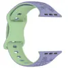 Adequado para Apple Laser Carving Flor Embutida Duas Cores Pulseira de Relógio de Silicone Pulseira de Relógio de Silicone Apple iWatch em Estoque