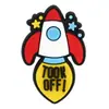 Astronauta Espacial Planeta Desenho Animado Sapatos de Furo em PVC Tema Flor Universo Fivela de Sapato de Borracha Macia Acessórios para Sapatos de Jardim DIY