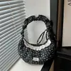 Bolsa de Ombro Plissada Floral Estilo Coreano Estilo Ins Feminina 2026 Nova Estilo Preguiçoso Versátil Trabalho Grande Capacidade Bolsa Transversal