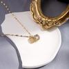 Nova entrada luxo oco shell pingente colar francês high-end pérola moda all-match clavicle chain