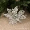 Guirlanda de Natal com Flor Artificial Oca de 10cm Decoração de Árvore de Natal de Rattan Flor Decoração de Evento Festivo