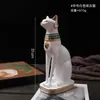 Estatueta Criativa de Gato Egípcio Exótico Artesanato de Resina, Suportes de Livro Decorativos Práticos, Castiçais, Presentes Decorativos Suaves