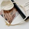 Collar de Perlas Shijia para Mujer Moda Versátil Tendencia Lazo Perla Cadena Clavícula Collar de Cadena de Moda de Alta Gama