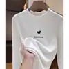 Camisa base de terciopelo transfronteriza para mujer Otoño e Invierno Cálida Interior Color Sólido Manga Larga Superior Holgado Todo Fósforo Camiseta con Forro de Felpa Lija