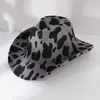 Chapéu Fedora Cowboy Unissex Mais Vendido no Exterior com Listras de Tigre Selvagem e Estampa de Leopardo, Chapéu Doce e Descolado para Passeios e Festas