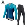Traje de Ciclismo Xingheng Traje de Manga Longa Estampado Outono Forrado com Lã Engrossado Traje de Bicicleta Simples Traje de Bicicleta Tour de France para Mulheres
