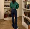 2026 Nueva Camisa Elegante Coreana de Principios de Otoño Estilosa de Cintura Alta con Manga Larga y Abertura en la Espalda para Mujer