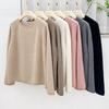 Suéter de Tricô Pulôver Raglan Gola Redonda Cashmere Puro de 357 Agulhas para Mulheres com Borda Enrolada Pulôver de Cashmere