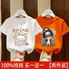 Camiseta de Manga Corta para Niña Verano 2026 Nueva Prenda Superior Niña Bebé Algodón Puro Camiseta de Dibujos Animados Ropa de Verano para Niños Tendencia