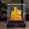 Ornamento de Veludo Flocado Ano do Carneiro Dourado Auspicioso e Desejoso Próspero Riqueza Presente de Reunião Anual Atraindo Riqueza e Tesouro Ornamento