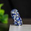 Enfeites de Leão Feitos de Resina e Cristais Naturais, Posição Sentada, Plantas Verdes de Leão, Decoração de Estátua para Desktop, Escritório, Casa
