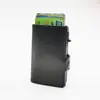 Nuevo Patrón de Carbono RFID Antirrobo Aleación de Aluminio Cepillada Empuje Lateral Bolsa de Tarjetas de Prueba Cartera de Cuero PU Retro para Hombre LOGO