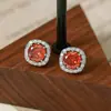 Aretes retro estilo francés de rubí, poste de plata, lujo ligero, diseño de alta gama, elegantes y a la moda, ganchos y aretes versátiles