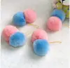 Bola de Peluche de Imitación de Conejo Rex 5cm Colgante para Bolso Funda de Teléfono Llavero Accesorios Hechos a Mano DIY Accesorios Coloridos para Zapatos y Sombreros Pompones