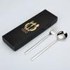 Vajilla Portátil Cuchara de Acero Inoxidable 304 Palillos Juego de Dos Piezas Juego de Tenedor Cuchara Coreano Caja de Regalo LOGO Imprimible