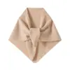 Cachecol triangular de cashmere feminino, cachecol de puro cashmere de cabra, novo para outono e inverno, gola quente de tricô de cor sólida, protetor de pescoço, pequeno xale