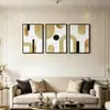 Pintura tríptico geométrica simple personalizada más vendida de Amazon con un toque de alta gama para el fondo del sofá de la sala de estar y la decoración de la entrada