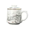 Taza de Té de Porcelana Blanca para Uso en Oficina, Separación de Té y Agua, Uso Personal con Filtro, Taza de Cerámica para Ceremonia del Té, Taza para Beber Té