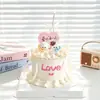 Decoraciones para pastel del Día de San Valentín chino, teléfono de dibujos animados lindo, adornos de cachorro y gato, tarjetas en forma de corazón, toppers e inserciones