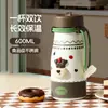 Nueva Taza de Leche de Dibujos Animados 3D Acero Inoxidable 316 Doble Pared Aislada al Vacío Portátil para el Hogar Taza con Popote para Niños