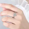 Anillo de Cubo de Azúcar de Doble Capa de Lujo Ligero Estilo Coreano para Mujer, Exquisito y de Moda con un Toque de Alta Gama, Completamente Adornado con Diamantes, Anillo Ajustable para el Dedo Índice, Regalo para Novia, Moderno