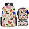 Mochila de Natal Natalina Transfronteiriça Estampada Estudante do Ensino Fundamental Mochila Escolar Pasta Estojo Amazon Daifa