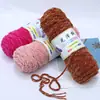 Hilo de chenilla brillante de tres cabos para tejer a crochet zapatos, hilo de lana grueso para tejer suéteres, bufandas y sombreros
