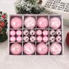 Ventas calientes transfronterizas creativas 6 juegos de 12 adornos de bolas navideñas pintadas colgante de decoraciones navideñas bola de plástico en caja