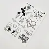 Pegatinas de tatuaje estilo minimalista oscuro, impermeables y a prueba de sudor, diseños florales frescos y con letras en inglés, pegatinas de tatuaje desechables al por mayor