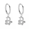 Pendientes de Acero Inoxidable Chapado en Oro 18K con 26 Letras, Pendientes de Zirconia con Forma de Ola de Lujo, Pendientes Elegantes