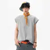 Chaleco Desestructurado de Patchwork de Algodón de Aire de 300g para Hombre Verano 2025 Camiseta sin Mangas de Corte Limpio Top Deportivo