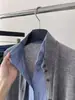 JAYT estilo dos piezas patchwork de lino, maduro y de lujo silencioso, cárdigan de cuello alto, abrigo de lana estilo antiguo francés