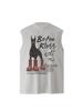 Befearless Americano Retro Lavado y Desgastado Chaleco Doberman Verano Hombre y Mujer Marca de Moda Suelto Camiseta sin Mangas