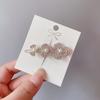 Presilha de Cabelo com Fivela de Sapo Strass Estilo Coreano para Mulheres Pérola Elegante Simples Clipe Lateral Clipe para Franja Adorno de Cabeça Acessórios de Cabelo Joias de Empurrar o Chão