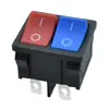 Interruptor em Forma de Navio Kcd1 Certificado Europeu Tuv Duplo Vermelho e Azul 4 Pinos 2 Velocidades Controle Duplo Botão de Ligar/Desligar 6A