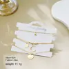 Europa y Estados Unidos joyería transfronteriza de oro de 14 quilates perla de imitación pulsera multicapa de 4 piezas traje de joyería con incrustaciones de piedra natural venta al por mayor