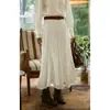 Falda blanca retro estilo francés de cintura alta en línea A para mujer, nueva colección otoño 2026, falda larga entalladora y acampanada
