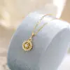 Colar Bússola Retrô em Prata de Lei S925 para Mulheres Luxo Leve Moda Zircônia Incrustada Corrente para Clavícula Design de Nicho Joias Versáteis Tendência