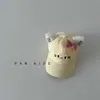 Gorra de Béisbol Amarilla Crema con Orejas de Gato~Gorra de Béisbol Kt Cat para Niñas Primavera y Otoño Sombrero de Sol con Protección Solar para Niños Verano