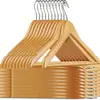 Percha de Madera Maciza Negra con Hombros Anchos, Antideslizante, Sin Marca, para Uso en el Hogar, Tiendas de Ropa, Hoteles y Trajes al por Mayor