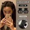 Pinza para el Cabello Pequeña para Mujeres con Cabello Corto y Poco Volumen, Pinza para Flequillo Lateral, Pasador Negro, Tocado de Pinza Pequeña