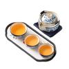 Lujo Ligero Cerámica Ru Azul y Blanco Flor de Loto Individual Grande Anti-quemaduras Tetera de Mano Taza de Té con Piezas Abiertas Se Puede Usar para Preparar Juegos de Té Kung Fu