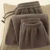Calça Jogger Casual com Forro de Fleece, Calça de Moletom Grossa Dupla Face para Homens, Calça Casual de Fleece Resistente Estilo Americano para Outono e Inverno