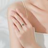 Anillo femenino de plata de ley S925 con cadena cubana y circonita esmeralda rectangular, moderno y sencillo, color retro chino, con forma de tesoro