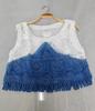 Vestido artístico azul tie-dye hecho a mano de Radix Isatidis de planta pura original, sobrecapas exteriores protectoras solares