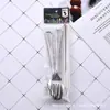 Juego de Cubiertos de Acero Inoxidable, Tenedor y Cuchara Vajilla Occidental Cuchillo para Bistec, Tenedor, Cuchara y Tenedor Cuchara para Postre Doméstica Fabricante Venta al por Mayor