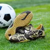Chuteiras de Futebol Infantis para Alunos do Ensino Fundamental, Sapatos Planos para Competição e Treino para Meninos e Meninas, Cano Baixo com Travas Longas