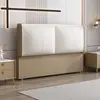 2026 Nova Cabeceira Estofada de Cama Simples Moderna Luxo Leve Madeira Maciça Cabeceira Tecnológica De Chão Painel Traseiro Compra Única Ultrafina