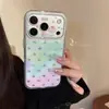 Capa de Celular Maçã Dourada com Bolinhas Coloridas 18Promax Iphone16 Resina Desenho Animado 14 Cobertura Total 15 Adequado para 17
